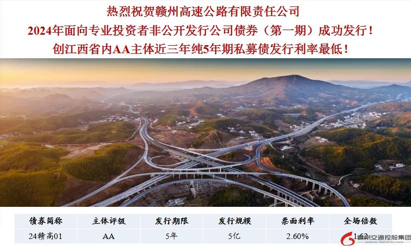 喜報！贛州交控集團接連在資本市場發行債券成功！